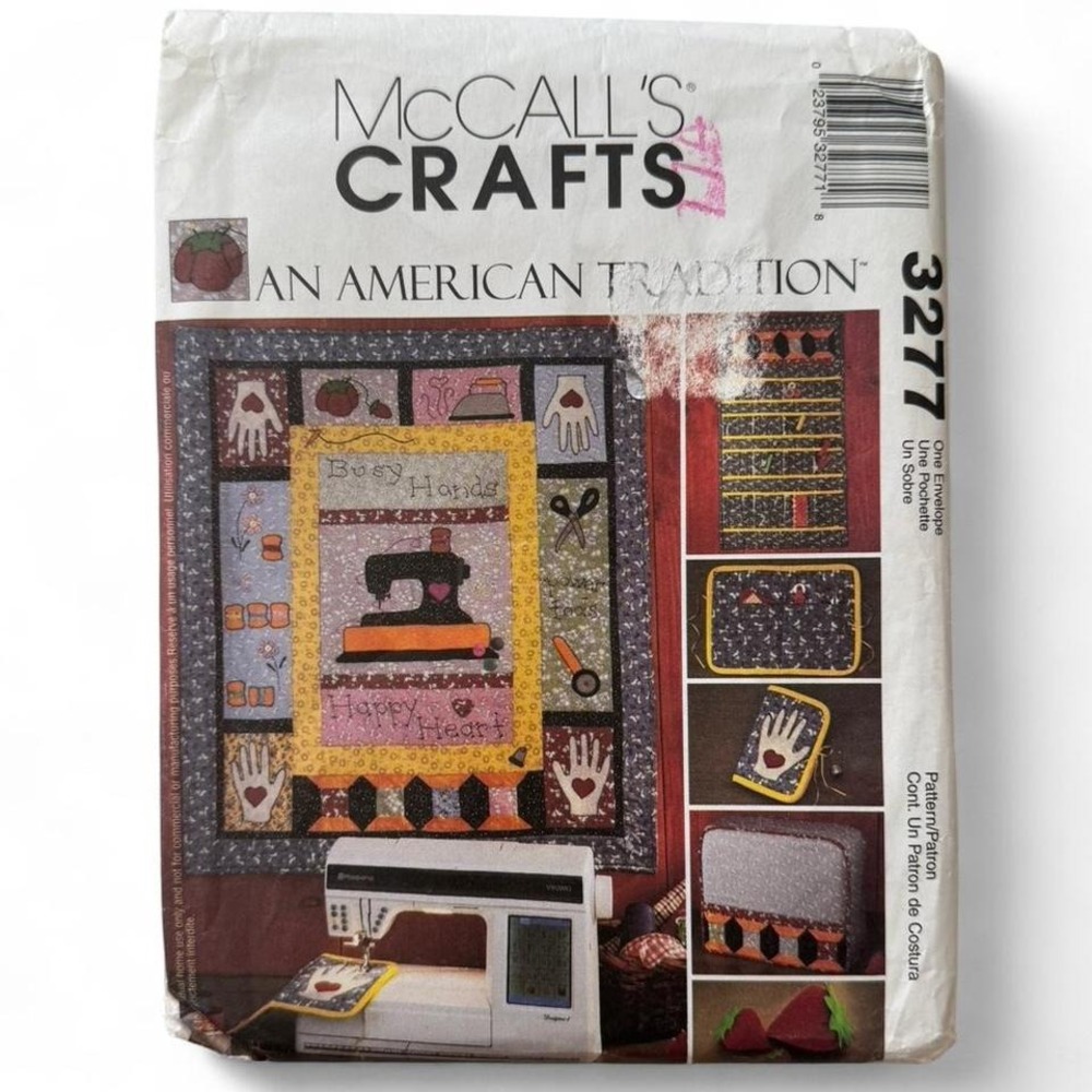 McCall's Vintage Pattern uncut 3277 sewing‎ pattern for wallhanging, organizer